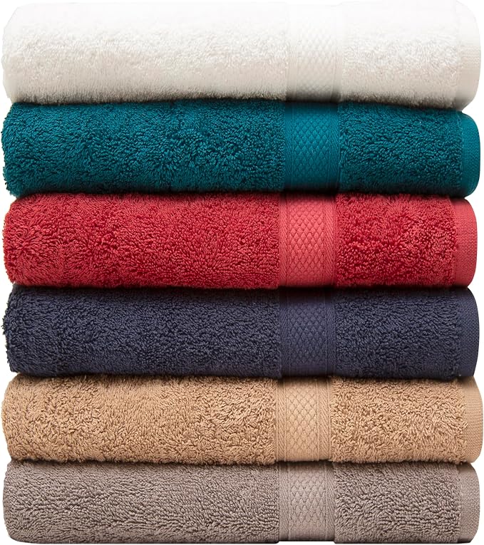 Pleasant Home Bath Towels Set of 6 100% Cotton, 515 GSM | Lightweight, Soft & by PH+Pleasant+Home