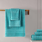 Hawmam Linen Teal Turquoise 6 Piece Bath Towels Set - Image 4