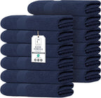 Commercial Bulk Pack of 12 Small Bath Towels – 100% Cotton Terry 24" x 46" – by TEXCRAFT