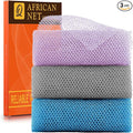 UJFQBH 3 Pieces African exfoliating net African Net Long Net Bath Sponge by BuyNow