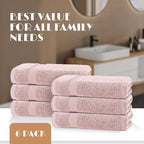 White Classic Wealuxe Pink Bath Towels 24x50 Inch, Cotton Towel Set - Image 4