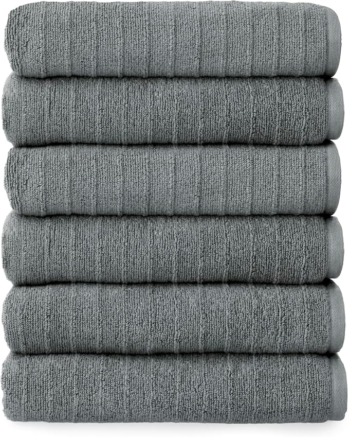 Welhome James 100% Cotton Textured Stripe Towels by WelhomeByWelspun