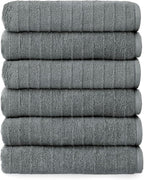 Welhome James 100% Cotton Textured Stripe Towels by WelhomeByWelspun