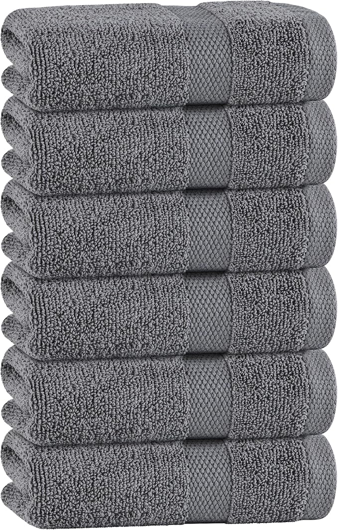 White Classic Gray Hand Towels for Bathroom Cotton Hand Towel Bulk for Gym by WhiteClassic