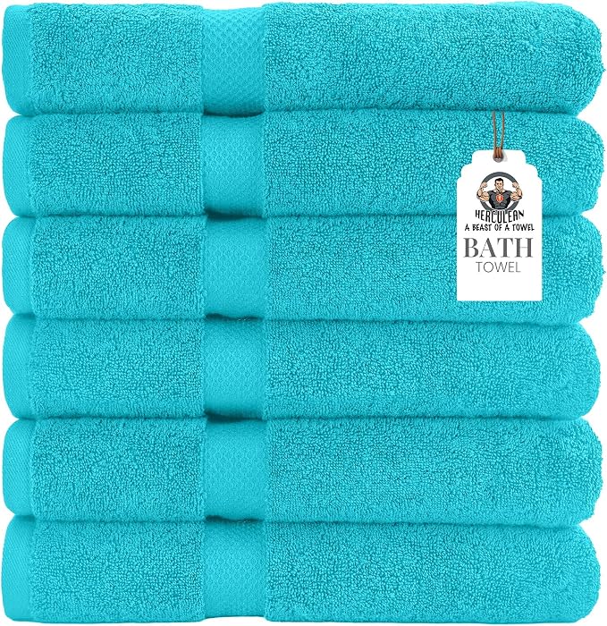 HERCULEAN Premium Bath Towels 24 x 48 Pack of 6 | Quick Dry and Highly by Unknown