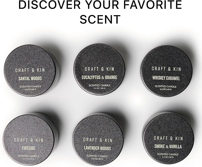Craft & Kin Scented Votive Candle Gift Set of 6 | Small Luxury Scented Candles - Image 2