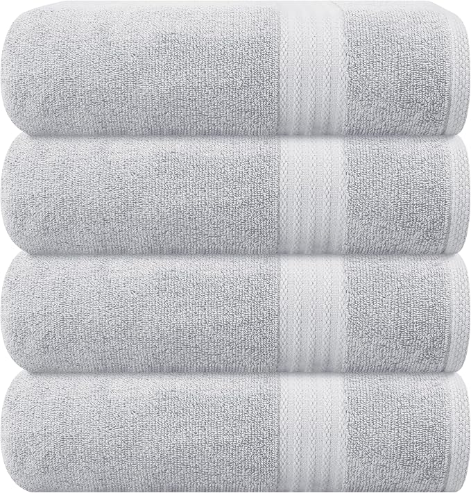 GLAMBURG Premium Cotton 4 Pack Bath Towel Set by GLAMBURG