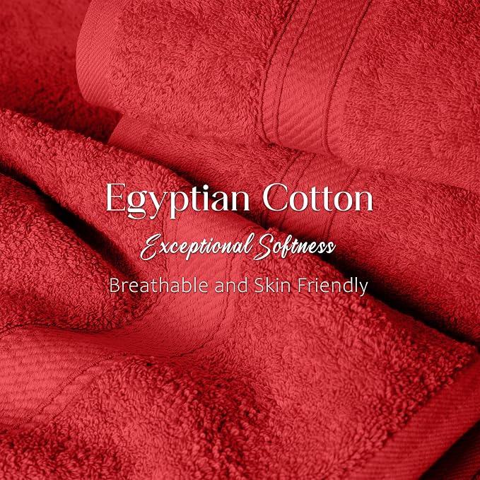 SUPERIOR Egyptian Cotton Pile 6 Piece Towel Set, Includes 2 Bath, 2 Hand - Image 5
