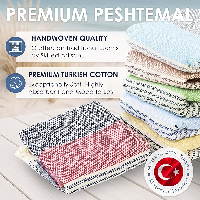 ATANI Turkish Beach Towel, Converts to a Bag, Oversized 100% Cotton Bath Towels - Image 6