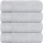 GLAMBURG Ultra Soft 4 Pack Oversized Bath Towel Set 27x54 inches, 100% Cotton by GLAMBURG