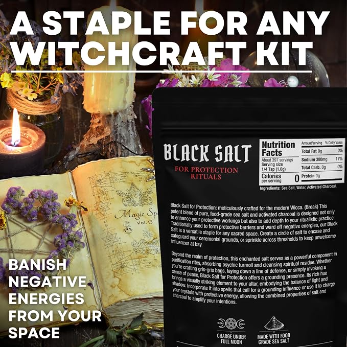 Black Salt for Protection Rituals & Wiccan Spells, Handcrafted Negative Energy - Image 5