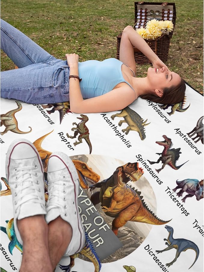 Dinosaur Blanket Flannel Fleece Blanket Throw Couch Microfiber Soft Cozy - Image 7