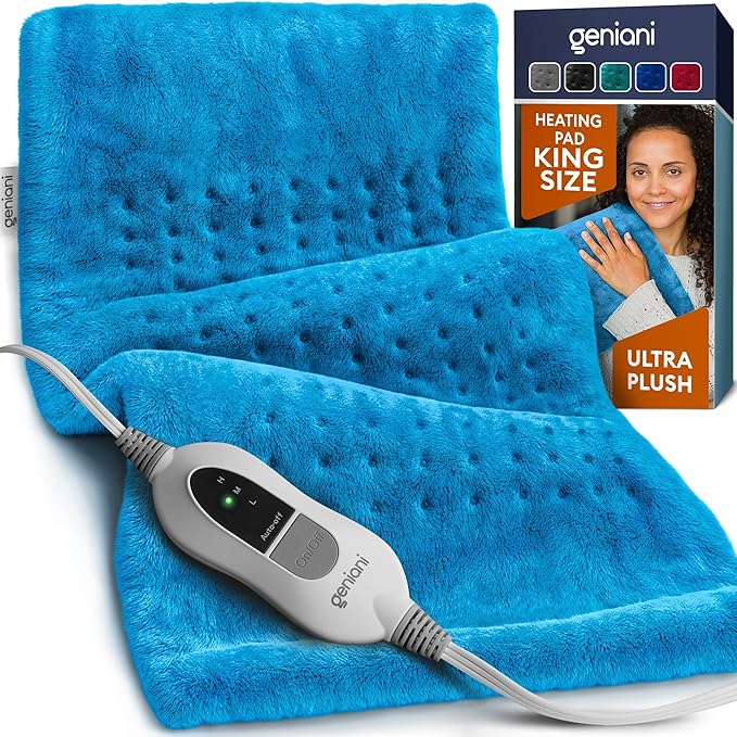 GENIANI Electric Heating Pad for Back Pain & Cramps Relief, Electric Throw by GENIANI