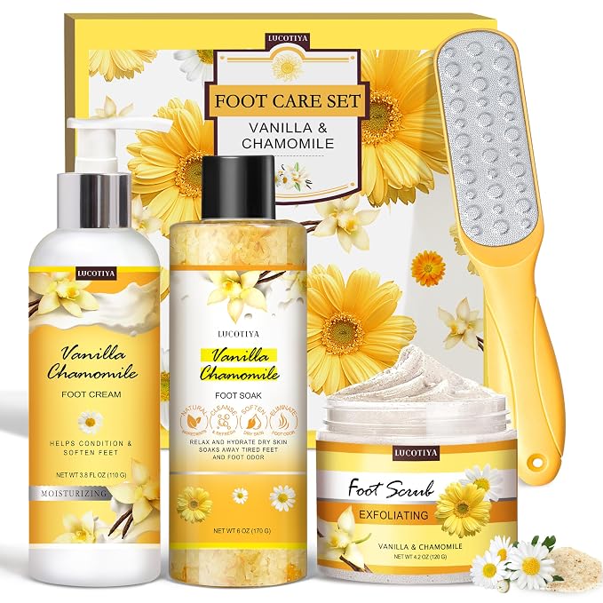 LUCOTIYA Foot Soak Set Pedicure Kit, Vanilla chamomile Foot Soak Salts by LUCOTIYA