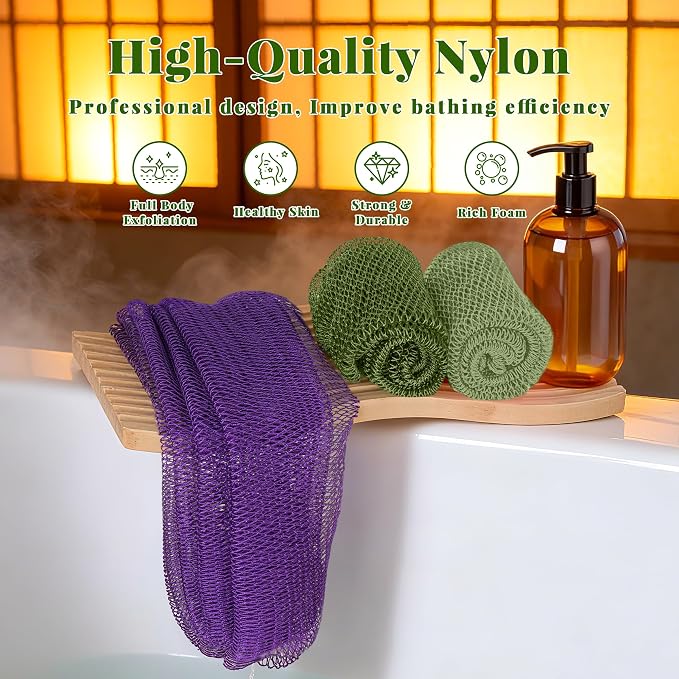 African Net Sponge Authentic, 3 Pieces Exfoliating Scrubber Bath Sponge - Image 6