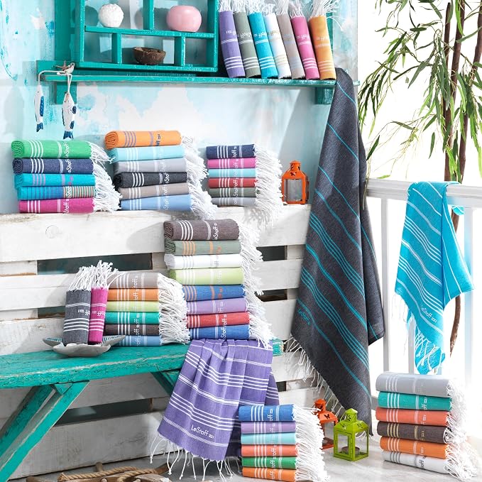 LeStoff Turkish Beach Towel 100% Organic Cotton Prewashed 38"x71" Soft Highly - Image 2
