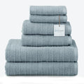 Welhome James 100% Cotton Textured Stripe Towel Set by WelhomeByWelspun