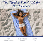 Cacala Lightweight and Thin Turkish Beach Towel 100% Cotton Sand-Free and - Image 3