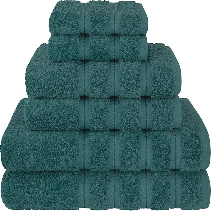 American Soft Linen Luxury 6 Piece Towel Set, 2 Bath Towels 2 Hand Towel 2 by AmericanSoftLinen