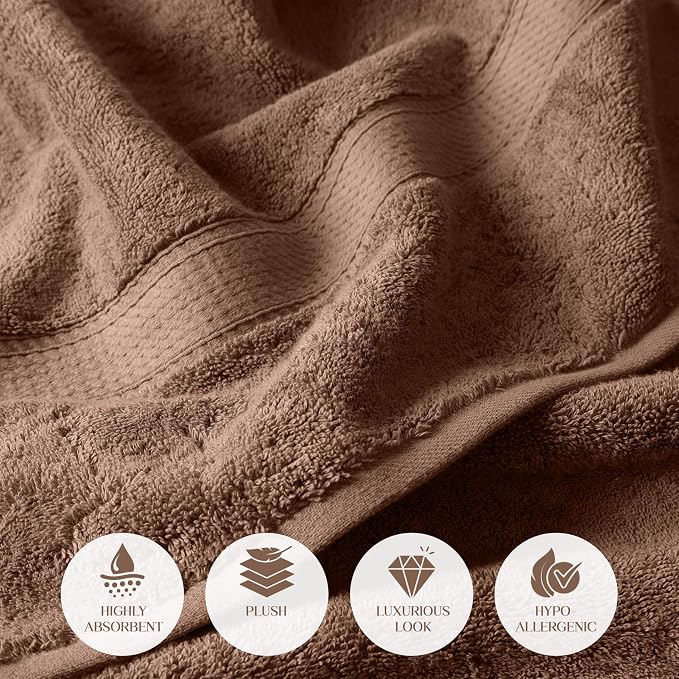 SUPERIOR Egyptian Cotton Pile 6 Piece Towel Set, Includes 2 Bath, 2 Hand - Image 6