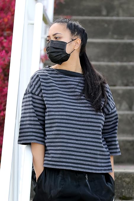 Cranberry USA Carbon Black Face Masks, Disposable, Elastic Earloops, Medical & - Image 3