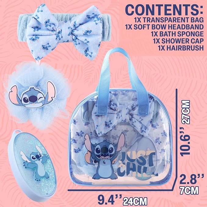 Disney Stitch Shower Accessories Set and Clear Toiletry Bag - Image 6