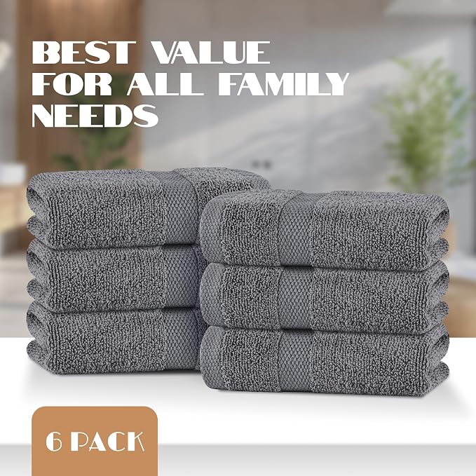 White Classic Gray Hand Towels for Bathroom Cotton Hand Towel Bulk for Gym - Image 4