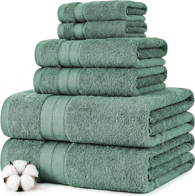 Modern Threads - Spun Loft 6-Piece 100% Combed Cotton Towel Set - Bath Towels by ModernThreads