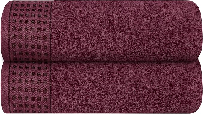 GLAMBURG 100% Cotton 2 Pack Oversized Bath Towel Set 28x55 Inches, Ultra Soft by GLAMBURG