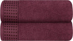 GLAMBURG 100% Cotton 2 Pack Oversized Bath Towel Set 28x55 Inches, Ultra Soft by GLAMBURG