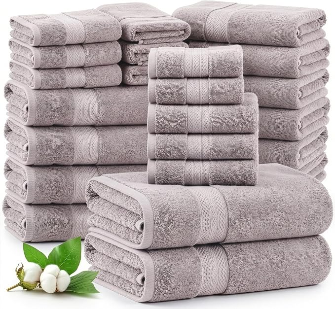 LANE LINEN Luxury Towels and Washcloths Sets by LaneLinen