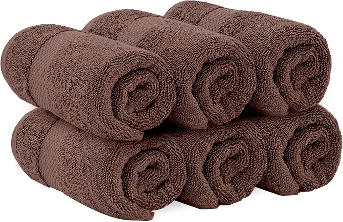 White Classic Luxury Brown Hand Towels - Image 3