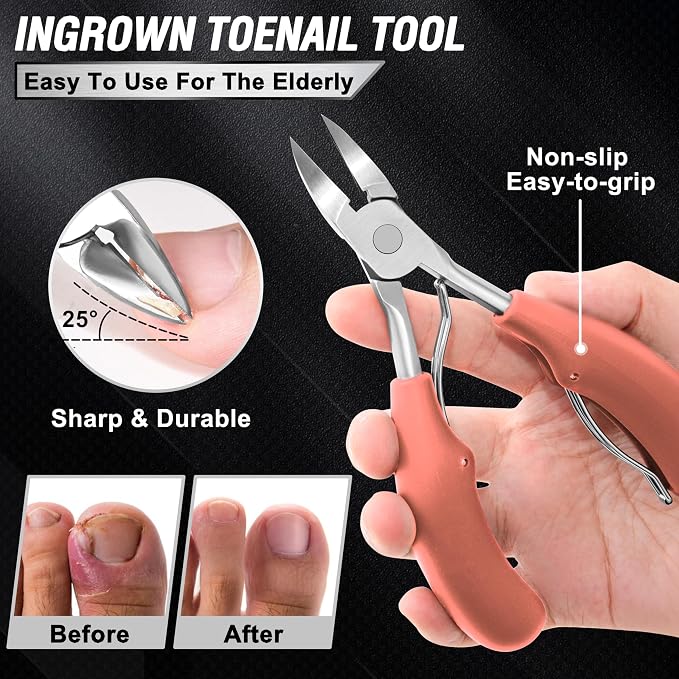 Toenail Clippers for Seniors Thick Toenails, Aucurwen Heavy Duty Toe Nail - Image 3