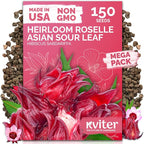 KVITER 150 Roselle Seeds for Planting – Jamaican Sorrel/Cranberry Hibisco by KVITER