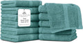100% Cotton Wash Cloth for face & Body Set of 12, Sustainable, Highly Absorbent by VillaCelestia