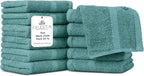 100% Cotton Wash Cloth for face & Body Set of 12, Sustainable, Highly Absorbent by VillaCelestia