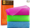 UJFQBH 3 Pieces African Bath Sponge African Net Long Net Bath Sponge by BuyNow