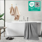 POLYTE 430 GSM Microfiber Quick Dry Lint Free Oversize Bath Towel Set, 6 Piece - Image 3