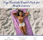 Cacala Lightweight and Thin Turkish Beach Towel 100% Cotton Sand-Free and - Image 4