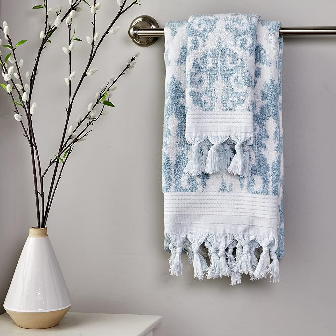 SKL Home Mirage Fringe 100% Turkish Cotton Hand Towel Set - Image 5