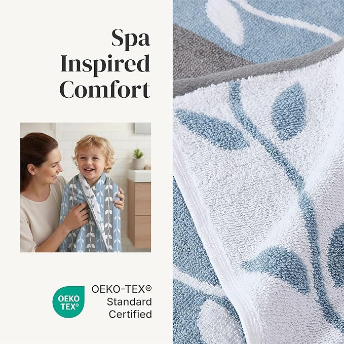 Modern Threads Natural Vine 6-Piece 100% Cotton Towel Set – Yarn Dyed Jacquard - Image 4