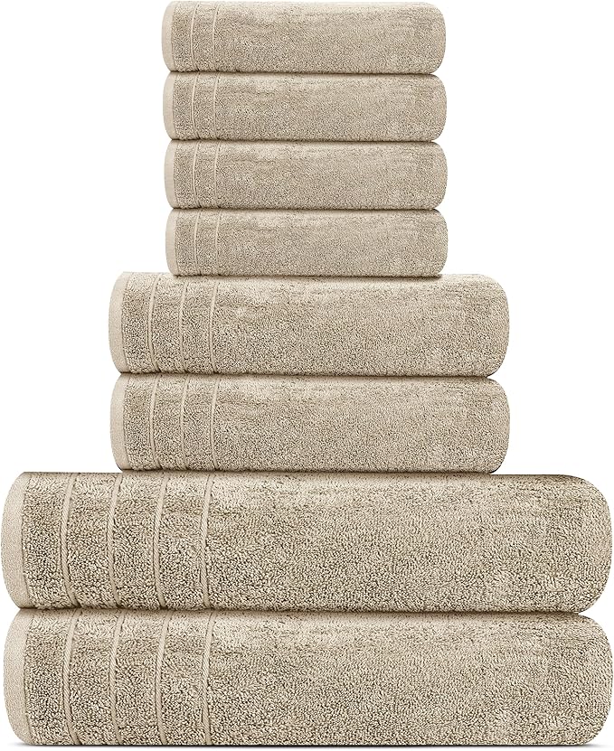 Tens Towels Pack of 8 Towels Set, 2 Extra Large Bath, 2 Hand, 4 Washcloths - Image 5