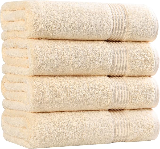 Superior Egyptian Cotton 4-Piece Bath Towel Set by SUPERIOR