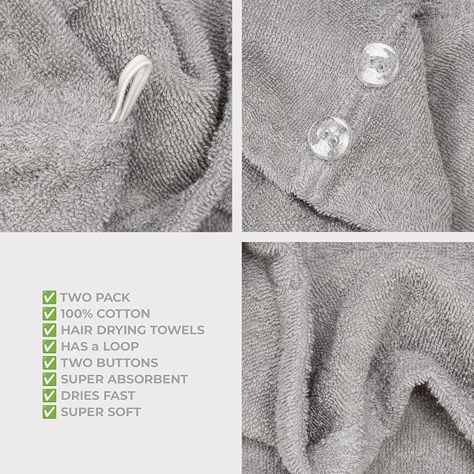 American Soft Linen 100% Cotton Hair Towels - Image 5