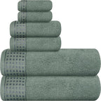 GLAMBURG 100% Cotton Ultra Soft 6 Pack Towel Set, Contains 2 Bath Towels 28x55 by GLAMBURG