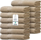 Commercial Bulk Pack of 12 Bath Towels – 100% Cotton Terry 24" x 48" – Ideal by TEXCRAFT