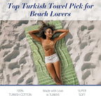 Cacala Lightweight and Thin Turkish Beach Towel 100% Cotton Sand-Free and - Image 3