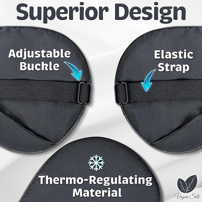 Sleep Mask - Black, 100% Tencel Derived from Natural Wood Pulp - Lightweight - Image 5