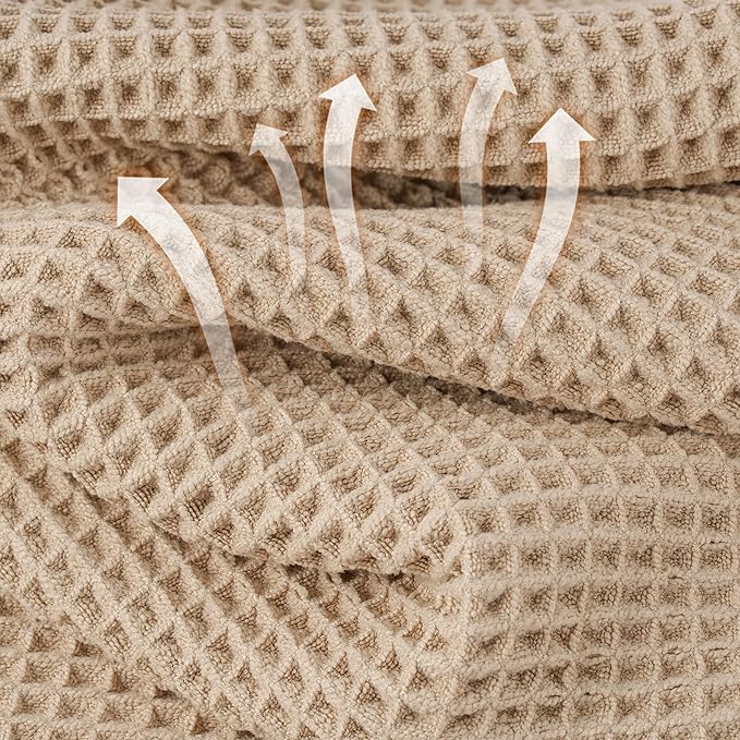 Microfiber Waffle Bath Towels, 4 Pieces, Fast Drying, Lint Free 430 GSM - Image 2