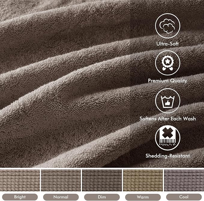Madison Park 800GSM Bathroom Towel Set of 8 100% Cotton Bath Towel Set - Image 3